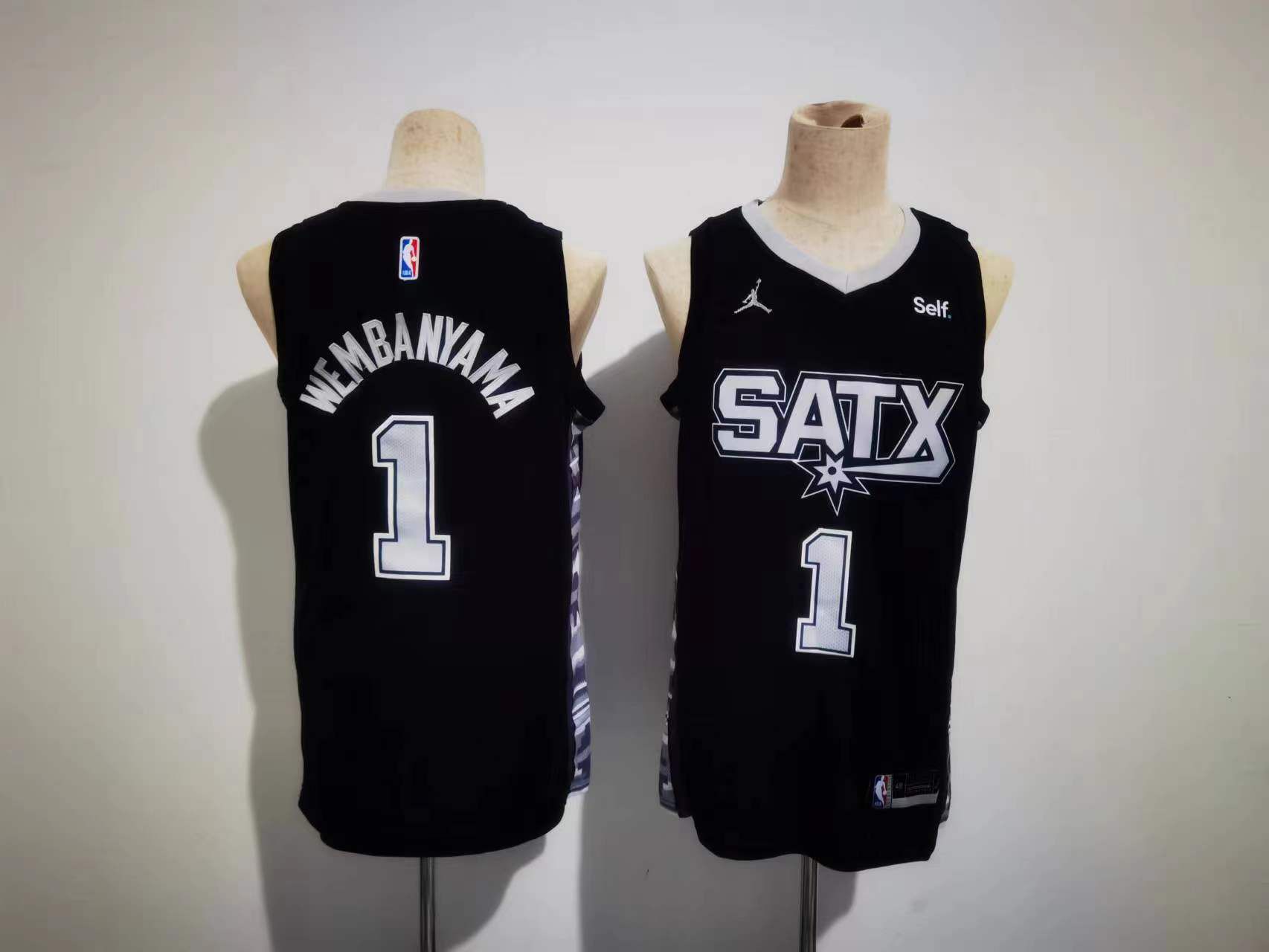 Men San Antonio Spurs #1 Wembanyama Black Game 2023 NBA Jersey->san antonio spurs->NBA Jersey